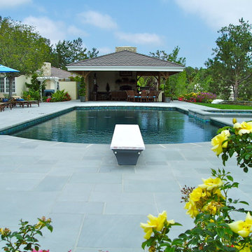 Rancho Santa Fe, Pool, Bluestone, Estate Driveway, Pool house