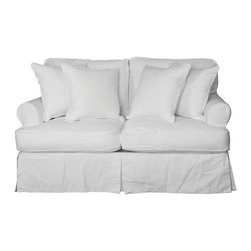 Sunset Trading Horizon Loveseat - Slip Cover Set Only - Warm White - Slipcovers And Chair Covers