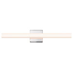 Sonneman - SQ-Bar LED Vanity Light With White Acrylic Shade, Polished Chrome, 24" - Dimmable Via: ELV