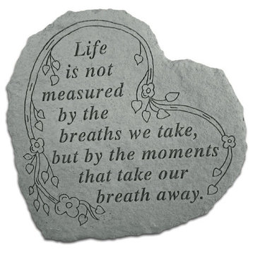 "Life is Not Measured" Heart Garden Stone