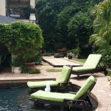 Pool with Bocce Ball Court