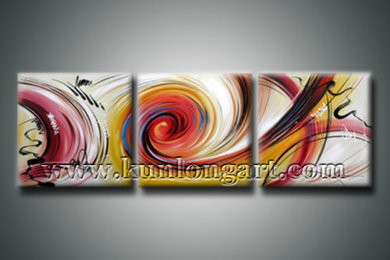 Group Painting - Modern Abstract Art- 3 Panels