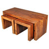Santa Fe 3 Sided Coffee & Accent Tables 3pc Set