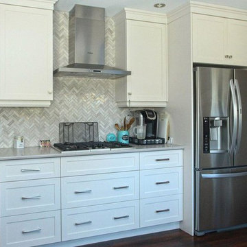 Kitchen: Herringbone Tile Backsplash
