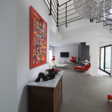 Vue entrée et salon Maison contemporaine 380 M²