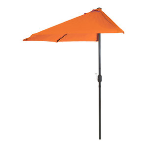 Half Round Patio Umbrella With Easy Crank 9 Foot By Pure Garden Terracotta Contemporary Outdoor Umbrellas By Dcg Wholesale