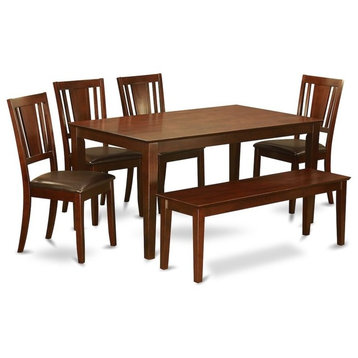 6-Piece Kitchen Table With Bench, Kitchen Table And 4 Chairs And Bench
