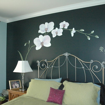 Orchids over bed