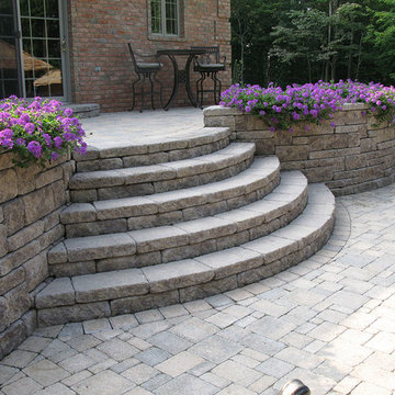Creative Outdoor Stairs Options using Allan Block Retaining Walls