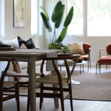 Wishbone Chairs in Los Angeles Transitional Postmodern Home