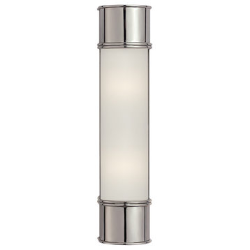 Oxford Bathroom Wall Sconce, 2-Light, Chrome, Frosted Glass, 18.5"H