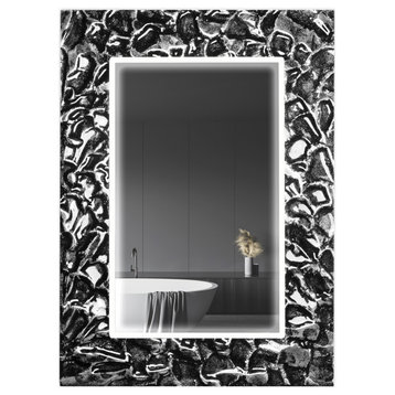Kara Luxury Murano Glass Single Bathroom Vanity 38.6", Black
