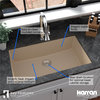 Karran QU-812 Undermount 32.5" Single Bowl Quartz Kitchen Sink, Bisque