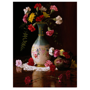 Christopher Pierce 'Carnations In A Victorian Vase' Canvas Art, 24"x32"
