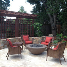 pergola next to fence