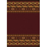 American Dakota - Cimarron Rug, Burgundy, 4'x5', Rectangle - Warm up the room with this traditional area rug, which pairs excellently with that old cabin aesthetic. Made in America!
