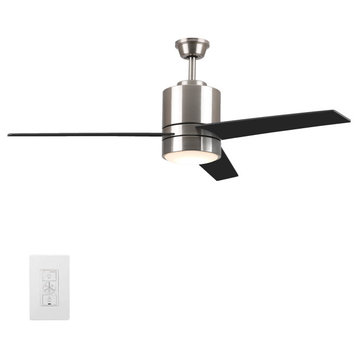 Carro Ranger 52'' Ceiling Fan with Light, Wall Control and Remote by Wifi App, Silver
