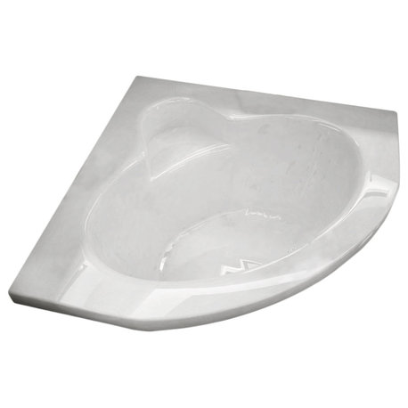 Angelico 60 x 60 Corner Soaking Drop-In Bathtub with Center Drain