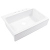 Parker White Fireclay 34" Single Bowl Quick-Fit Farmhouse Drop-in Kitchen Sink