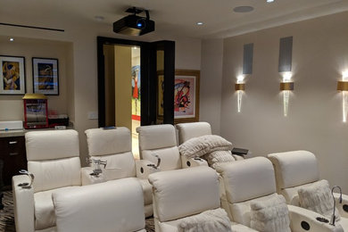 Contemporary home cinema in San Diego.
