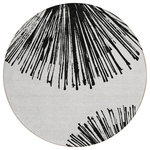 Addison Rugs - Machine Washable Indoor/Outdoor Chantille ACN642 Black 8' x 8' Round Rug - Turn up the fun in your home decor with our transitional rug, accentuated by oversized spokes that unleash a playful energy. This artful piece effortlessly elevates your living space. Thanks to its UV-stabilized fabric, this rug is ideal for both indoor and outdoor placement. The ultra-thin construction comes with an integrated non-skid backing, so there's no need for an additional rug pad. Best of all, it's machine-washable, making it a convenient choice for households with pets and kids.