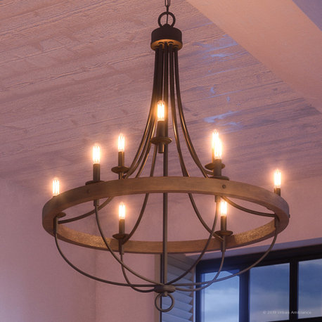 Luxury Modern Farmhouse Chandelier, 35.25, Charcoal  Finish