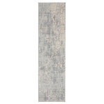Nourison - Nourison Rustic Textures 2'2" x 7'6" Ivory/Silver Modern Indoor Area Rug - This beautifully carved contemporary rug from the Rustic Textures Collection features distressed ivory pile for a weathered, rustic d�cor feel that adds depth and texture to any space. High-low pile construction and subtly shifting colors are at home in urban and cabin settings alike.