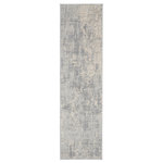 Nourison - Nourison Rustic Textures 2'2" x 7'6" Ivory/Silver Modern Indoor Area Rug - This beautifully carved contemporary rug from the Rustic Textures Collection features distressed ivory pile for a weathered, rustic decor feel that adds depth and texture to any space. High-low pile construction and subtly shifting colors are at home in urban and cabin settings alike.