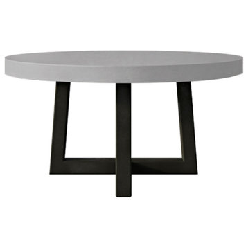 Torre Round Concrete Dining Table, Charcoal