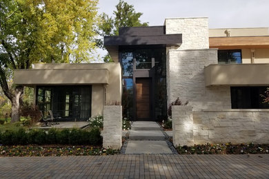 Inspiration for a contemporary exterior home remodel in Detroit