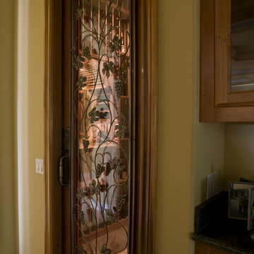 Ornate Glass and Iron Wine Cellar Door