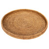Artifacts Rattan™ Round Serving / Ottoman Tray, Honey Brown, Extra Large