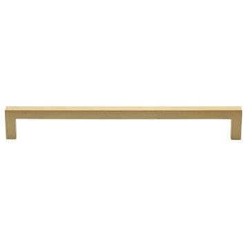 8-3/4" Screw Center Solid Square Bar Handle Pull, Satin Gold, Set of 20