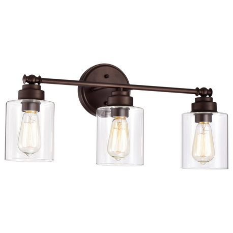 CHLOE Lighting KARSON Transitional 3-Light Oil Rubbed Bronze Bath Fixture