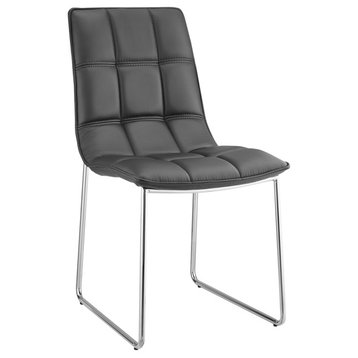 Casabianca Home Leandro Collection Dining Chair, Black Eco-Leather