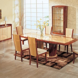 Gabriella 5 PC Dining Set in Cherry and Oak - Dining Sets