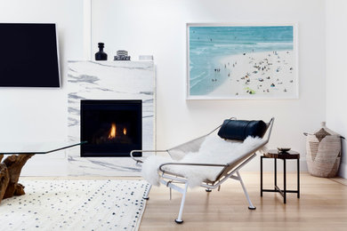 Living room - modern living room idea in New York