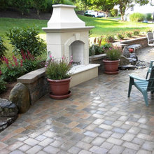 back yard fireplace/gardens