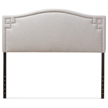 Aubrey Fabric Upholstered Headboard, Grayish Beige, Full