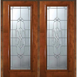 Prehung Exterior Double Door 80 Alder Kensington Full Lite Glass - Front Doors