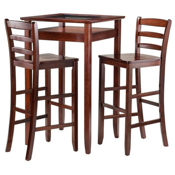 Halo 3-Piece Pub Table Set With 2 Ladder Back Stools