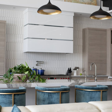 Milano - Fantasia + Bianco Lucido - Kitchen New Construction