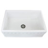 33"x20"x10" Fluted/Plain Farmhouse Fireclay Kitchen Sink