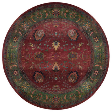Oriental Weavers Sphinx Kharma 807c4 Rug, Red/Green, 8'0"x8'0" Round