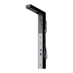 ADM Bathroom Design - ADM Shower Panel System With Handheld Shower Sprayer, Black, 57" - Shower Panels And Columns