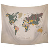Stratton Home Decor "Adventure Await" Map Wall Tapestry