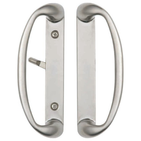 Sonoma Sliding Door Handle With 3-15/16" CTC Screwholes, Brushed Nickel