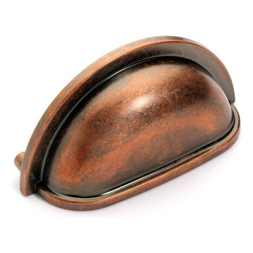 Cabinet Hardware Bin Pull, Antique Copper