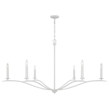 Capital Lighting 450661 Grady 6 Light 57"W Taper Candle Style - Textured White