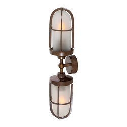 CLAYTON DOUBLE WELL GLASS WALL LIGHT IP54 - Bathroom Wall Lights